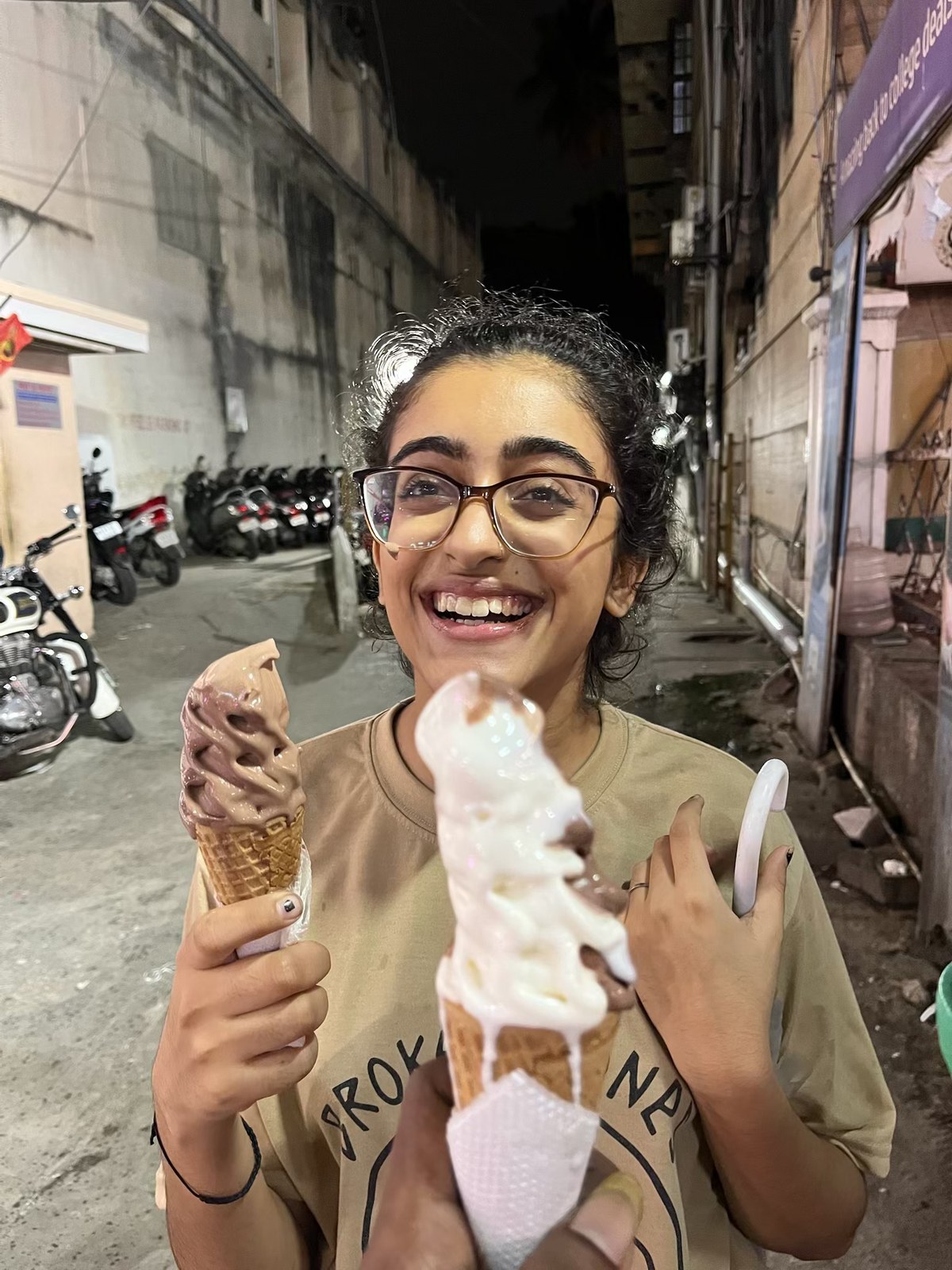 Vanshika with ice cream