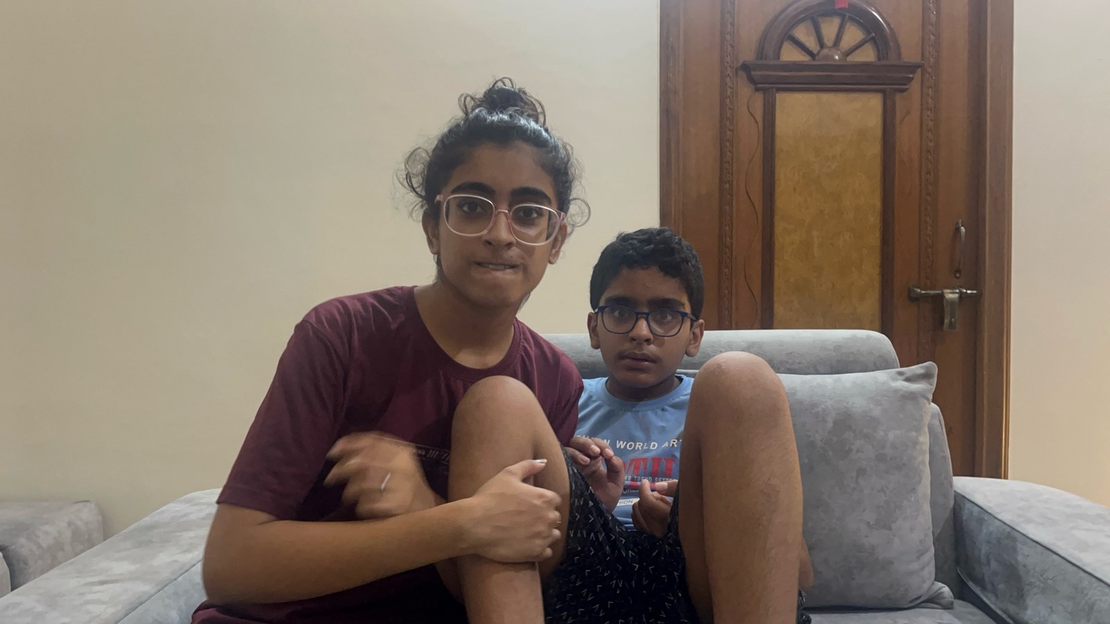 Vanshika with her younger brother